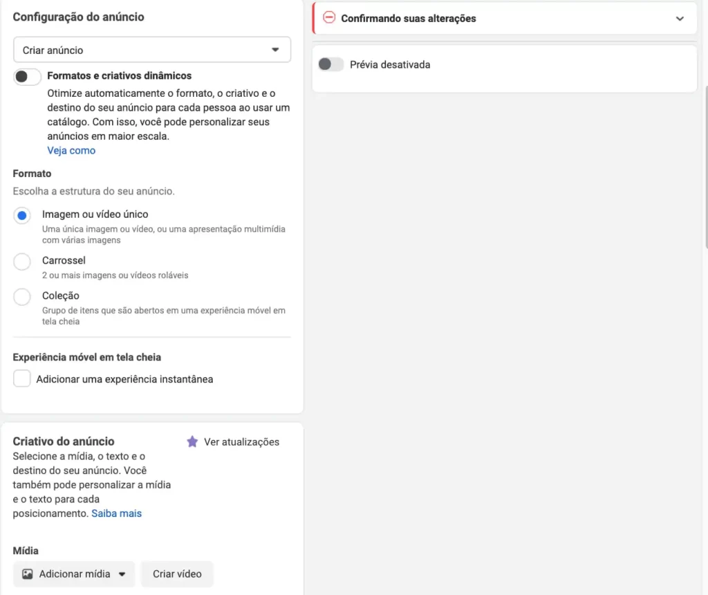 Configurações de Anúncios no Facebook Ads