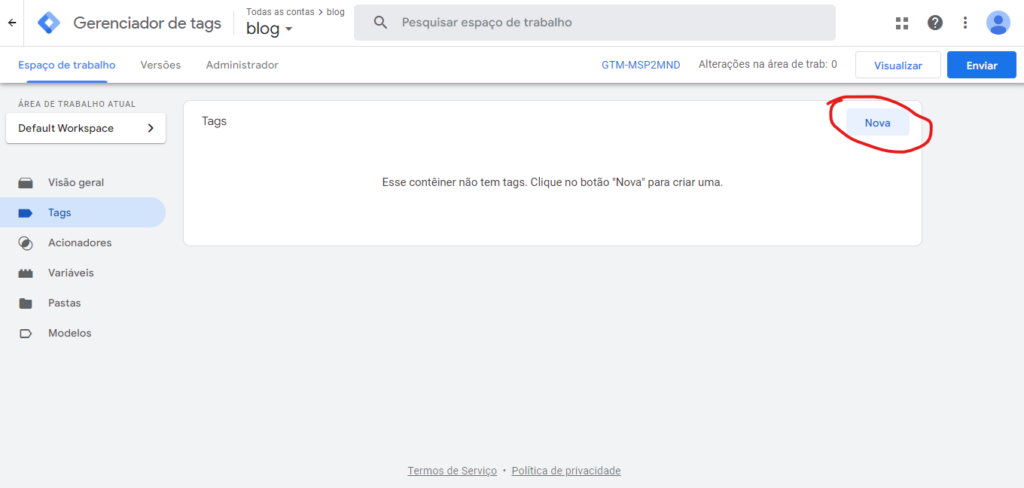 criar e instalar o Google Tag Manager