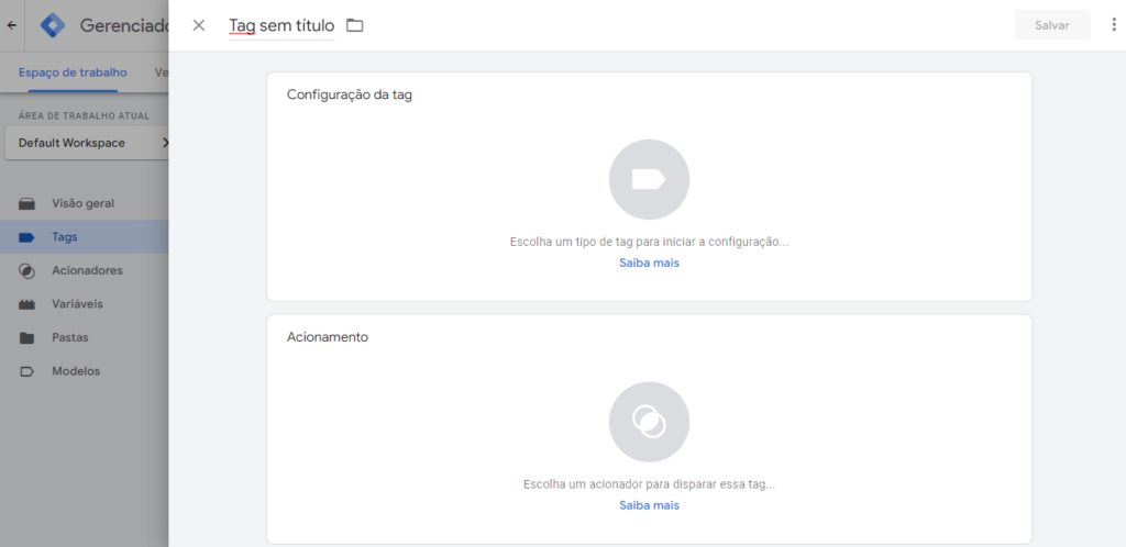 criar e instalar o Google Tag Manager