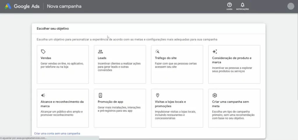 Como criar conta no Google Ads