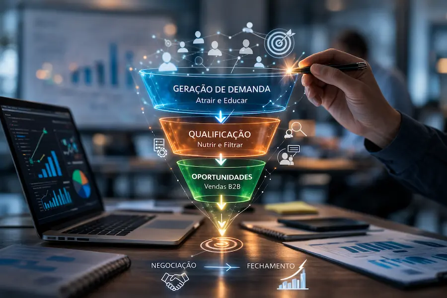 como aumentar as vendas na indústria b2b,previsibilidade de vendas b2b,funil de vendas b2b,reduzir custo por lead,marketing industrial digital